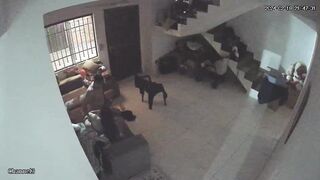 My amazing neighbours fuck wildly in their bed spy cam record