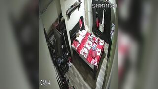 Amazing new couple having sex hard in their bed real spy cam