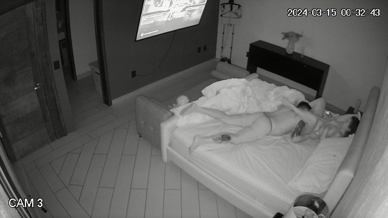 My real neighbours fuck in their bed hidden IP camera