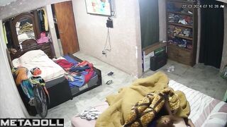 Real mature couple fuck in their bed hidden camera