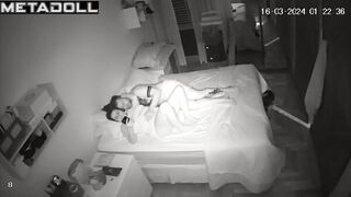 Real amateur couple having sex wildly in their bed spy cam