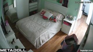 Naked french girl watching porn in her room