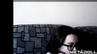 Teen cat girl masturbates watching porn