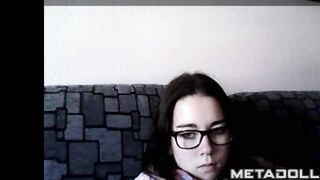 Teen cat girl masturbates watching porn