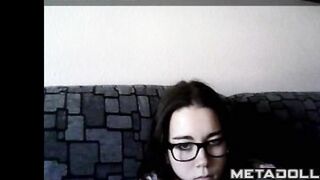 Teen cat girl masturbates watching porn