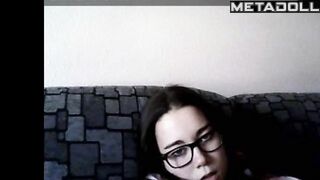 Teen cat girl masturbates watching porn