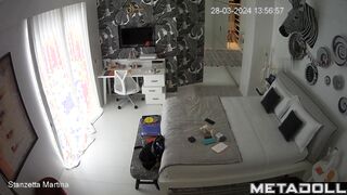 German college girl is naked in her room