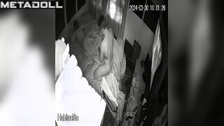 Beautiful dirty couple fuck in their bed wildly live