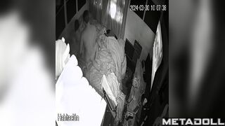 Beautiful dirty couple fuck in their bed wildly live