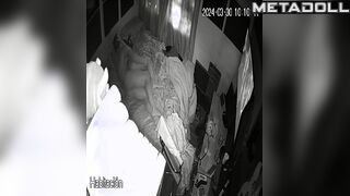 Beautiful dirty couple fuck in their bed wildly live