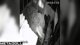Beautiful dirty couple fuck in their bed wildly live