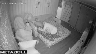 Ukrainian new couple having sex in the living room hidden IP camera