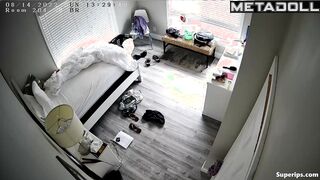 American blonde woman masturbates naked