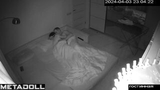 Amateur French couple having sex in their bedroom hidden camera
