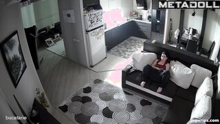 Russian spinster mom masturbating on the couch