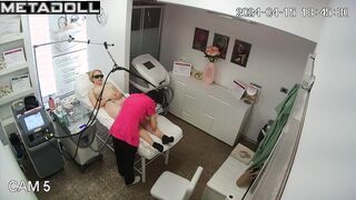 Naked Norwegian blonde pornstar depilation in beauty spa