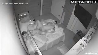 Latin first parents fuck in their bed