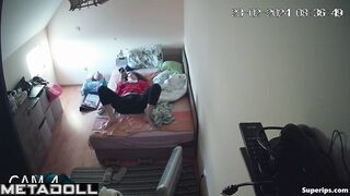 German woman masturbates while watching porn