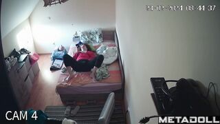 German woman masturbates while watching porn