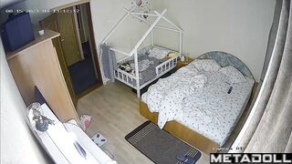 Teen mom gets dressed in her room