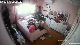 Busty Latina girl gets dressed in her room