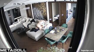 Rich mature British couple fucks on the couch