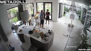 Rich American couple fucks in their kitchen