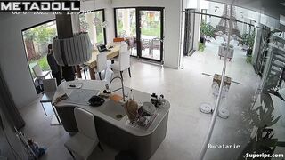Rich American couple fucks in their kitchen
