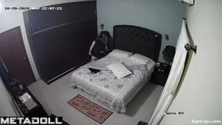 Latina woman rubs her pussy with the pillow