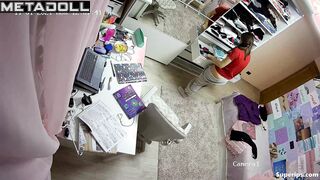 European teenage girl changes her panties
