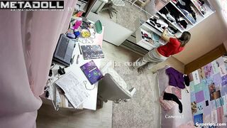 European teenage girl changes her panties