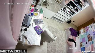 European teenage girl changes her panties