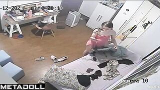 Gorgeous white girl naked in her room
