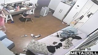 Gorgeous white girl naked in her room