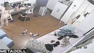 Gorgeous white girl naked in her room