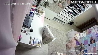 European teenage sisters changing clothes