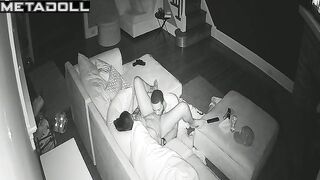 Black married couple fucks on the couch