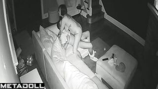 Black married couple fucks on the couch