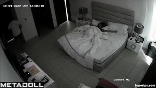 Woman rubs her pussy with her husband’s cock