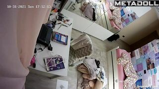 British college girl is changing clothes