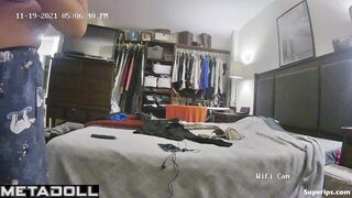 Teenage girl changes clothes in her mom’s room