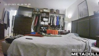 Teenage girl changes clothes in her mom’s room