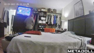 Teenage girl changes clothes in her mom’s room