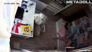 Naughty girl masturbates while watching porn