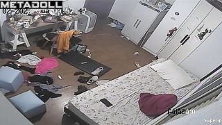 Naughty naked teenage girl watching porn