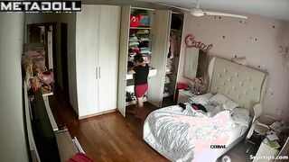 Latina soccer player girl changes her clothes