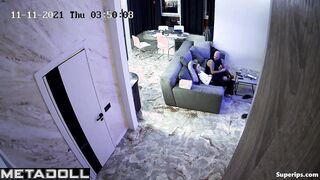 Petite European girl gets fucked on the couch