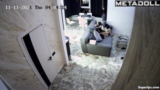 Petite European girl gets fucked on the couch