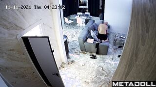 Petite European girl gets fucked on the couch