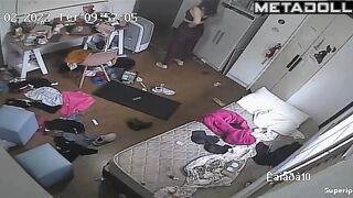 Cute young girl dancing sexy in her room